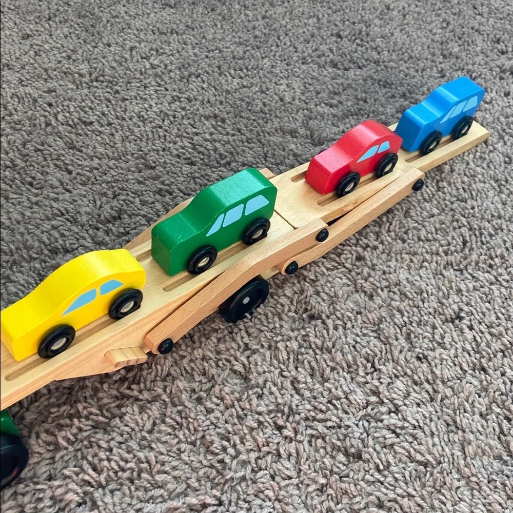 Melissa & Doug Classic Car Carrier Wooden Toy - Picture 3 of 4